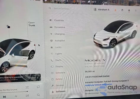 2021 Tesla Model Y из США, поврежденный, VIN 5YJYGDEE4MF294598